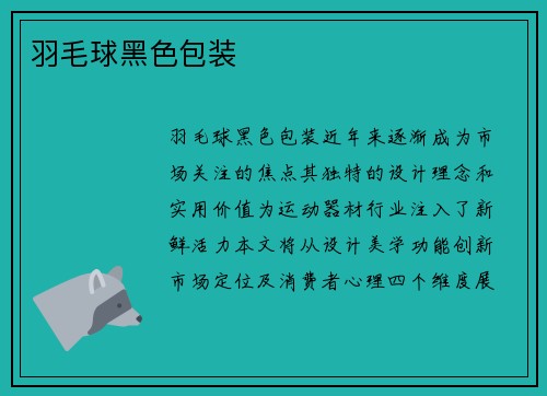 羽毛球黑色包装